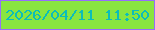 文字の大きさ：3、枠の色：966efa、背景の色：89e53f、文字の色：0bbdb9 無料ブログパーツのブログ時計