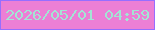 文字の大きさ：1、枠の色：966eff、背景の色：ec7fd5、文字の色：a3e5d4 無料ブログパーツのブログ時計