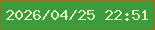 文字の大きさ：5、枠の色：967215、背景の色：3c9b3d、文字の色：e1f6ba 無料ブログパーツのブログ時計