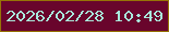 文字の大きさ：4、枠の色：967306、背景の色：69052c、文字の色：a9e9dc 無料ブログパーツのブログ時計