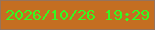 文字の大きさ：1、枠の色：96735c、背景の色：c46e21、文字の色：34f921 無料ブログパーツのブログ時計