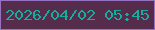 文字の大きさ：5、枠の色：9673c1、背景の色：552c4b、文字の色：18ac9d 無料ブログパーツのブログ時計