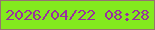 文字の大きさ：3、枠の色：96746f、背景の色：83ea1e、文字の色：99309d 無料ブログパーツのブログ時計