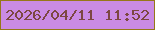 文字の大きさ：5、枠の色：967719、背景の色：ca8be4、文字の色：7c4742 無料ブログパーツのブログ時計