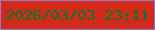 文字の大きさ：2、枠の色：967bbd、背景の色：d3291b、文字の色：017b27 無料ブログパーツのブログ時計