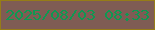 文字の大きさ：4、枠の色：967c17、背景の色：7f5c54、文字の色：0f9852 無料ブログパーツのブログ時計