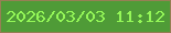 文字の大きさ：5、枠の色：967f54、背景の色：4f9b37、文字の色：94f758 無料ブログパーツのブログ時計