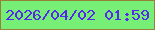 文字の大きさ：4、枠の色：96813a、背景の色：77ef77、文字の色：532aeb 無料ブログパーツのブログ時計
