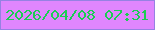 文字の大きさ：4、枠の色：9681e3、背景の色：e086fe、文字の色：1bcd53 無料ブログパーツのブログ時計
