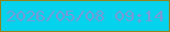 文字の大きさ：5、枠の色：96821a、背景の色：05d3ee、文字の色：7b97d4 無料ブログパーツのブログ時計