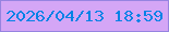 文字の大きさ：2、枠の色：9684e0、背景の色：d4a6f6、文字の色：0482e6 無料ブログパーツのブログ時計