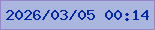 文字の大きさ：5、枠の色：9686ca、背景の色：abb6de、文字の色：0028a7 無料ブログパーツのブログ時計