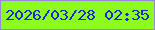 文字の大きさ：1、枠の色：9688da、背景の色：8efb1e、文字の色：1926e5 無料ブログパーツのブログ時計