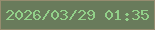 文字の大きさ：4、枠の色：968c6f、背景の色：697b5b、文字の色：92d089 無料ブログパーツのブログ時計