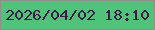 文字の大きさ：2、枠の色：968c8d、背景の色：50c37b、文字の色：40184a 無料ブログパーツのブログ時計