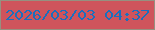 文字の大きさ：2、枠の色：969080、背景の色：cf545c、文字の色：1a6fbe 無料ブログパーツのブログ時計