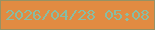 文字の大きさ：1、枠の色：969264、背景の色：e18b42、文字の色：88bda4 無料ブログパーツのブログ時計