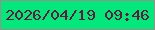 文字の大きさ：4、枠の色：969289、背景の色：03e77d、文字の色：5b1f39 無料ブログパーツのブログ時計