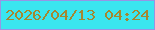 文字の大きさ：2、枠の色：9695e5、背景の色：3ae6ef、文字の色：a48730 無料ブログパーツのブログ時計