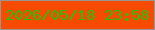 文字の大きさ：4、枠の色：969695、背景の色：f74b04、文字の色：25c009 無料ブログパーツのブログ時計