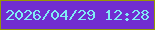 文字の大きさ：1、枠の色：969803、背景の色：712dd1、文字の色：80ebf5 無料ブログパーツのブログ時計