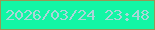 文字の大きさ：2、枠の色：969855、背景の色：12f6a5、文字の色：aad5d8 無料ブログパーツのブログ時計