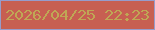 文字の大きさ：3、枠の色：969ccb、背景の色：c75f51、文字の色：bfa755 無料ブログパーツのブログ時計