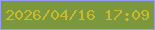 文字の大きさ：1、枠の色：969ef9、背景の色：7c983e、文字の色：c8b92e 無料ブログパーツのブログ時計