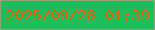 文字の大きさ：5、枠の色：96a079、背景の色：1dbd5c、文字の色：ef5c06 無料ブログパーツのブログ時計