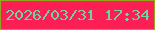 文字の大きさ：4、枠の色：96a41e、背景の色：fb1f53、文字の色：71d3a1 無料ブログパーツのブログ時計
