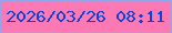 文字の大きさ：2、枠の色：96a4ec、背景の色：fd79b4、文字の色：0e43d9 無料ブログパーツのブログ時計