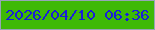 文字の大きさ：4、枠の色：96a5b6、背景の色：3eb906、文字の色：191ed9 無料ブログパーツのブログ時計