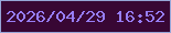 文字の大きさ：3、枠の色：96a6d8、背景の色：380734、文字の色：977ef7 無料ブログパーツのブログ時計