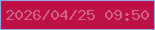 文字の大きさ：1、枠の色：96a7ef、背景の色：bd1045、文字の色：d46483 無料ブログパーツのブログ時計