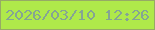 文字の大きさ：2、枠の色：96aa65、背景の色：afe94a、文字の色：85a493 無料ブログパーツのブログ時計