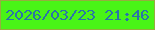 文字の大きさ：2、枠の色：96ad3f、背景の色：49f417、文字の色：2a74a8 無料ブログパーツのブログ時計