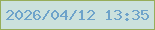 文字の大きさ：4、枠の色：96ad5a、背景の色：cbe1dd、文字の色：6ea3ca 無料ブログパーツのブログ時計