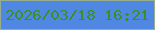 文字の大きさ：3、枠の色：96ad8e、背景の色：5087e2、文字の色：379124 無料ブログパーツのブログ時計