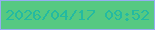 文字の大きさ：5、枠の色：96adf2、背景の色：56c982、文字の色：24baa1 無料ブログパーツのブログ時計