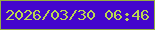 文字の大きさ：1、枠の色：96af41、背景の色：4406cd、文字の色：bad550 無料ブログパーツのブログ時計