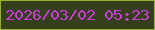 文字の大きさ：4、枠の色：96b12f、背景の色：363f1b、文字の色：cb3cdb 無料ブログパーツのブログ時計