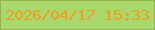 文字の大きさ：3、枠の色：96b158、背景の色：abd86c、文字の色：f19e21 無料ブログパーツのブログ時計