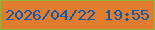 文字の大きさ：2、枠の色：96b239、背景の色：e17d2e、文字の色：0e58ae 無料ブログパーツのブログ時計