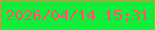 文字の大きさ：3、枠の色：96b243、背景の色：10ed3a、文字の色：fa5468 無料ブログパーツのブログ時計