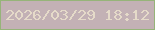 文字の大きさ：5、枠の色：96b479、背景の色：c3b1b5、文字の色：e5dac9 無料ブログパーツのブログ時計