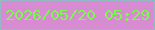 文字の大きさ：5、枠の色：96b7c5、背景の色：d78cd2、文字の色：7afa4d 無料ブログパーツのブログ時計