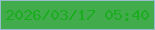 文字の大きさ：5、枠の色：96bccb、背景の色：42ac4d、文字の色：1bac20 無料ブログパーツのブログ時計