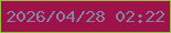 文字の大きさ：3、枠の色：96bf43、背景の色：9d1249、文字の色：8584a4 無料ブログパーツのブログ時計