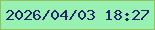 文字の大きさ：5、枠の色：96bf5e、背景の色：96f1b2、文字の色：27246c 無料ブログパーツのブログ時計