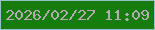 文字の大きさ：2、枠の色：96bfc9、背景の色：157c0d、文字の色：b4acb0 無料ブログパーツのブログ時計